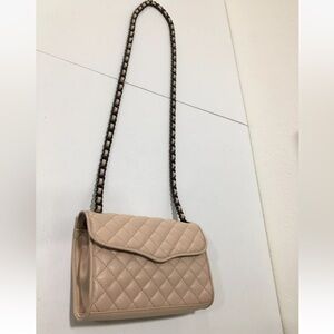 Rebecca Minkoff Elegant Tan Quilted Shoulder Bag